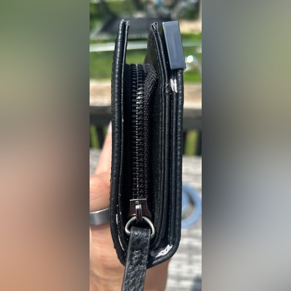 Jessica Simpson Frankie Black Leather Double Compartment Long Wallet LIKE NEW!​ - Picture 5 of 9